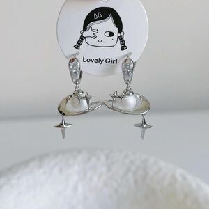 Silver Planet and Star Earrings